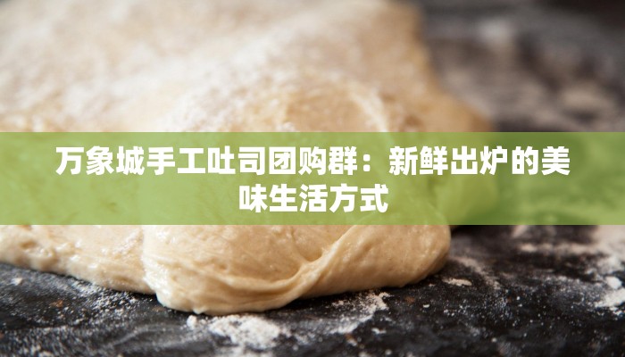 万象城手工吐司团购群：新鲜出炉的美味生活方式
