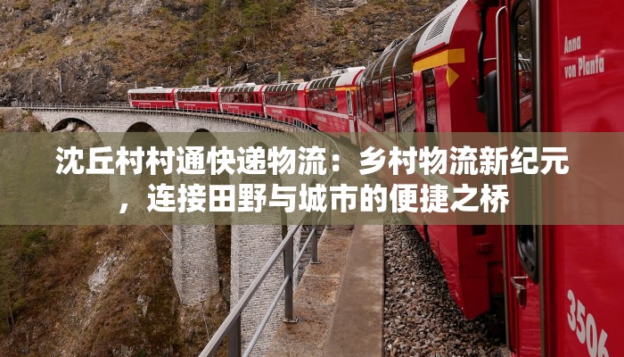 沈丘村村通快递物流：乡村物流新纪元，连接田野与城市的便捷之桥